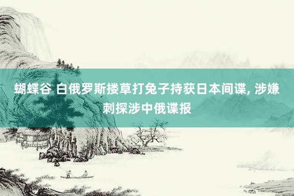 蝴蝶谷 白俄罗斯搂草打兔子持获日本间谍， 涉嫌刺探涉中俄谍报