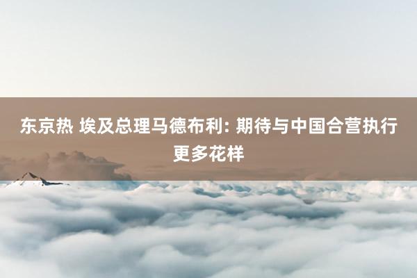 东京热 埃及总理马德布利: 期待与中国合营执行更多花样