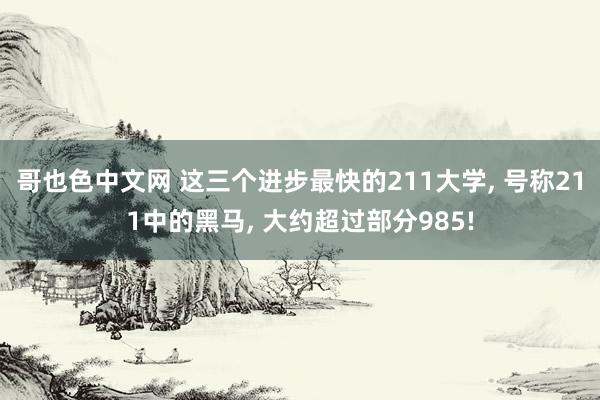 哥也色中文网 这三个进步最快的211大学， 号称211中的黑马， 大约超过部分985!